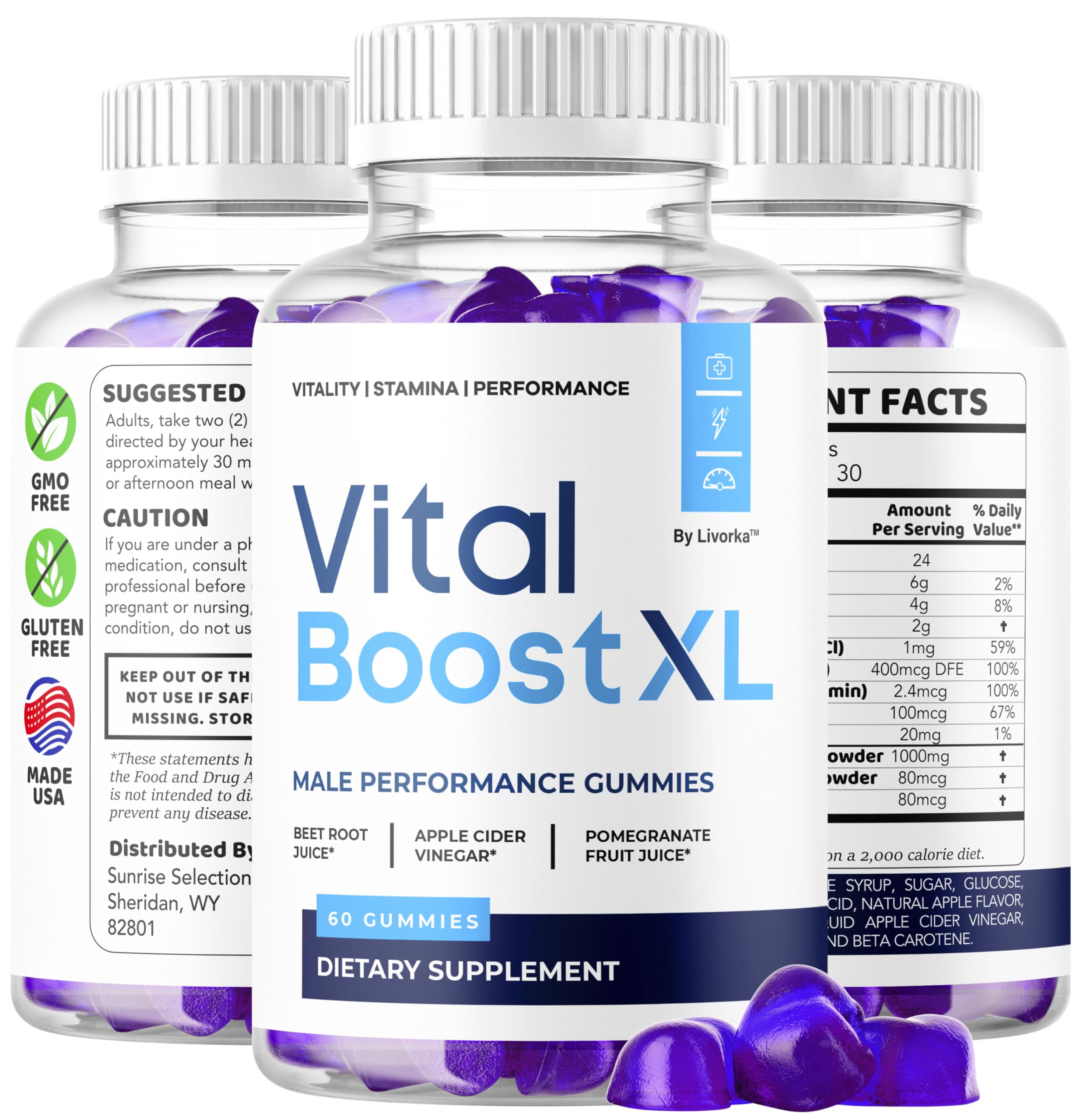 LIVORKA Vital support XL Gummies with fresh fruits