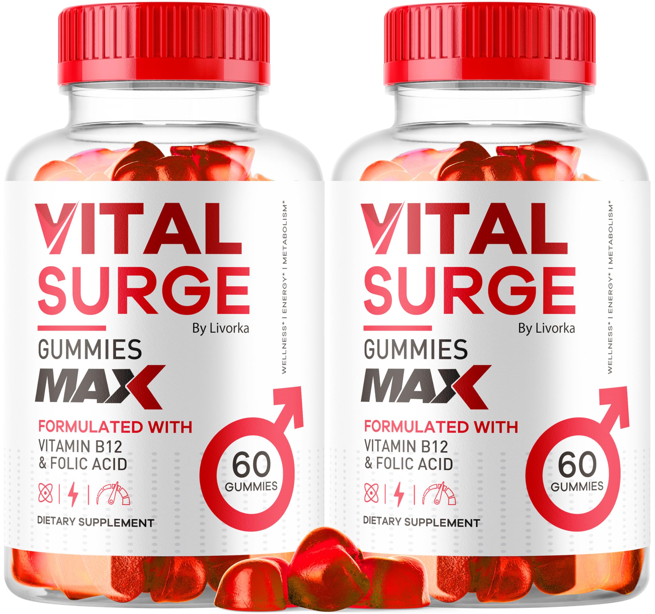 LIVORKA Vital Surge MAX Gummies front view with packaging