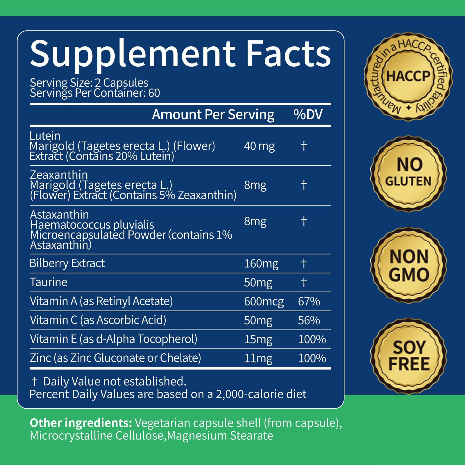 LIZHUA Lutein Supplement bottle with 120 capsules