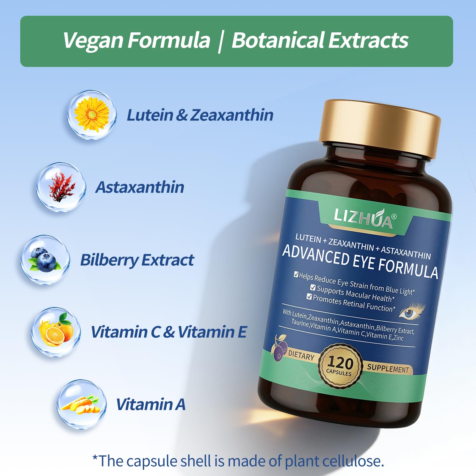 LIZHUA Lutein Supplement with Bilberry Extract