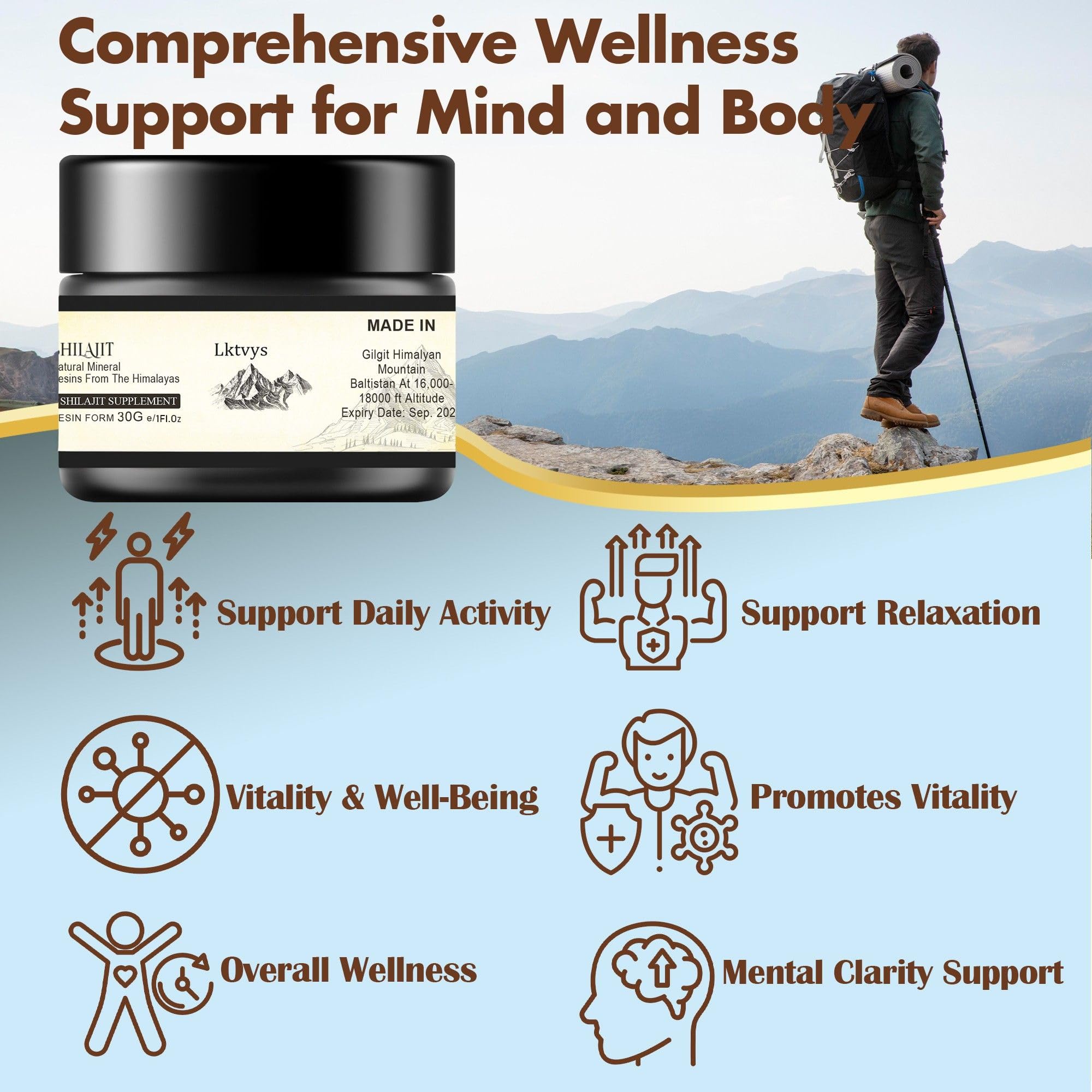 Lktvys Shilajit Resin 110g jar with protective seal