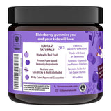 Llama Naturals Elderberry Gummies back view with ingredient list