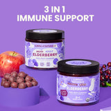 Llama Naturals Elderberry Gummies with fresh elderberries