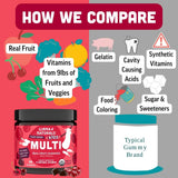 Llama Naturals Kids Multivitamin Gummies 454g cherry flavour gummies