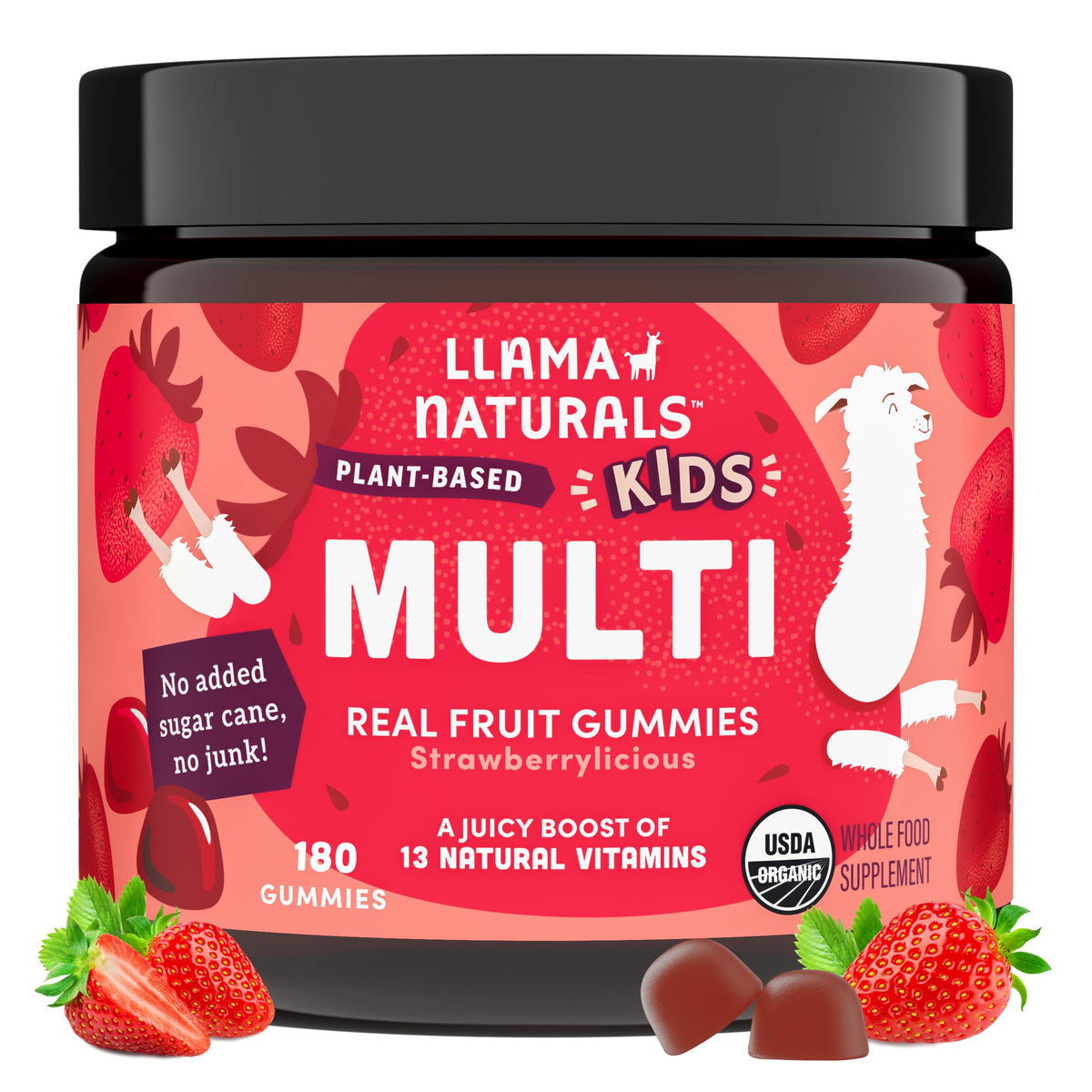 Llama Naturals Kids Multivitamin Gummies front view packaging