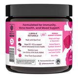 Llama Naturals Vitamin D3 + K2 Gummies close-up of raspberry flavour