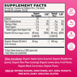 Llama Naturals Vitamin D3 + K2 Gummies showing organic fruit ingredients