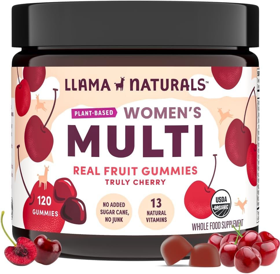 Llama Naturals Women's Multivitamin Gummies front view with packaging
