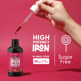 LLORENS PHARMACEUTICAL Iron Drops back view showing nutritional information