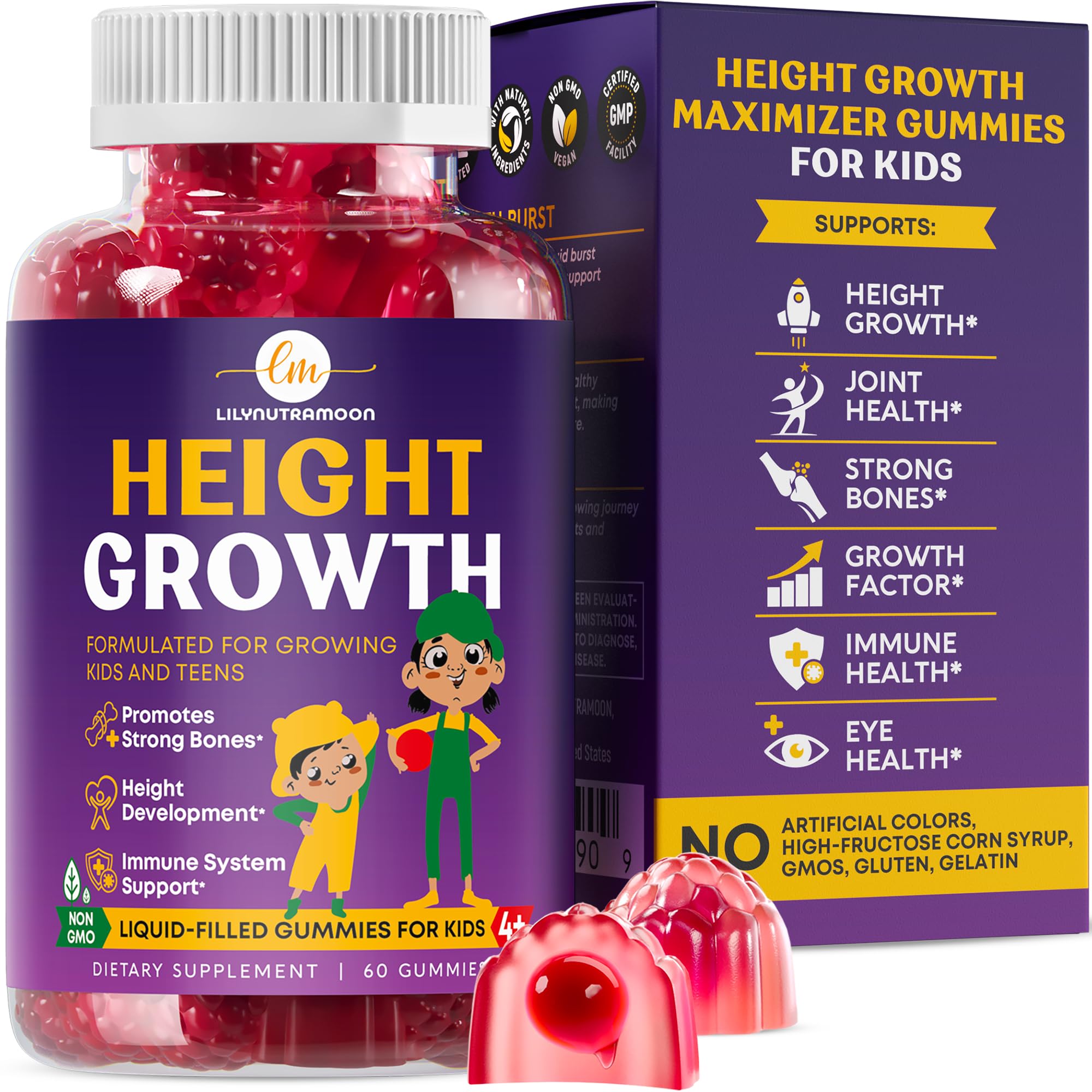 LM LILYNUTRAMOON Height Growth Gummies front view