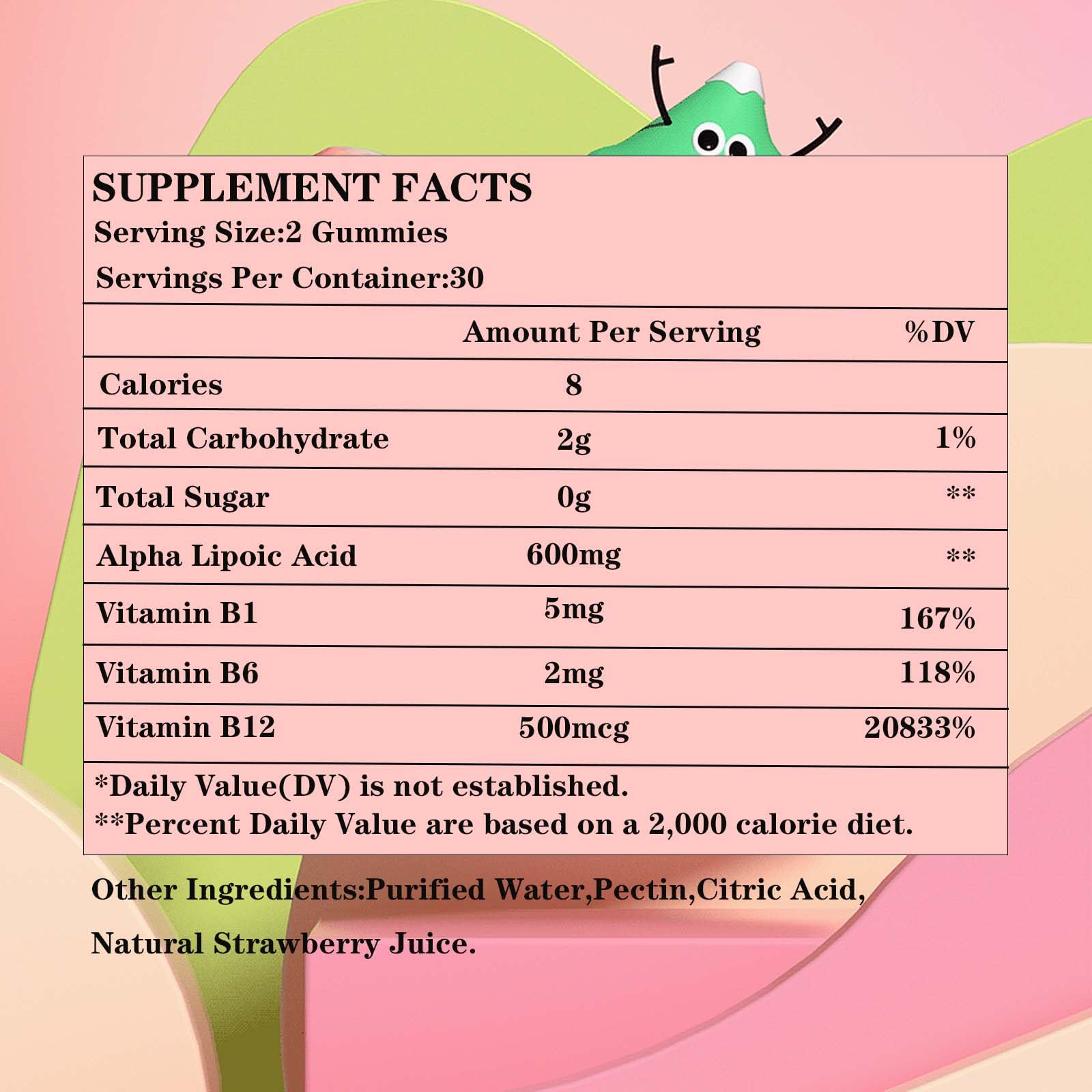Lofei Alpha Lipoic Acid Gummies with fresh fruits