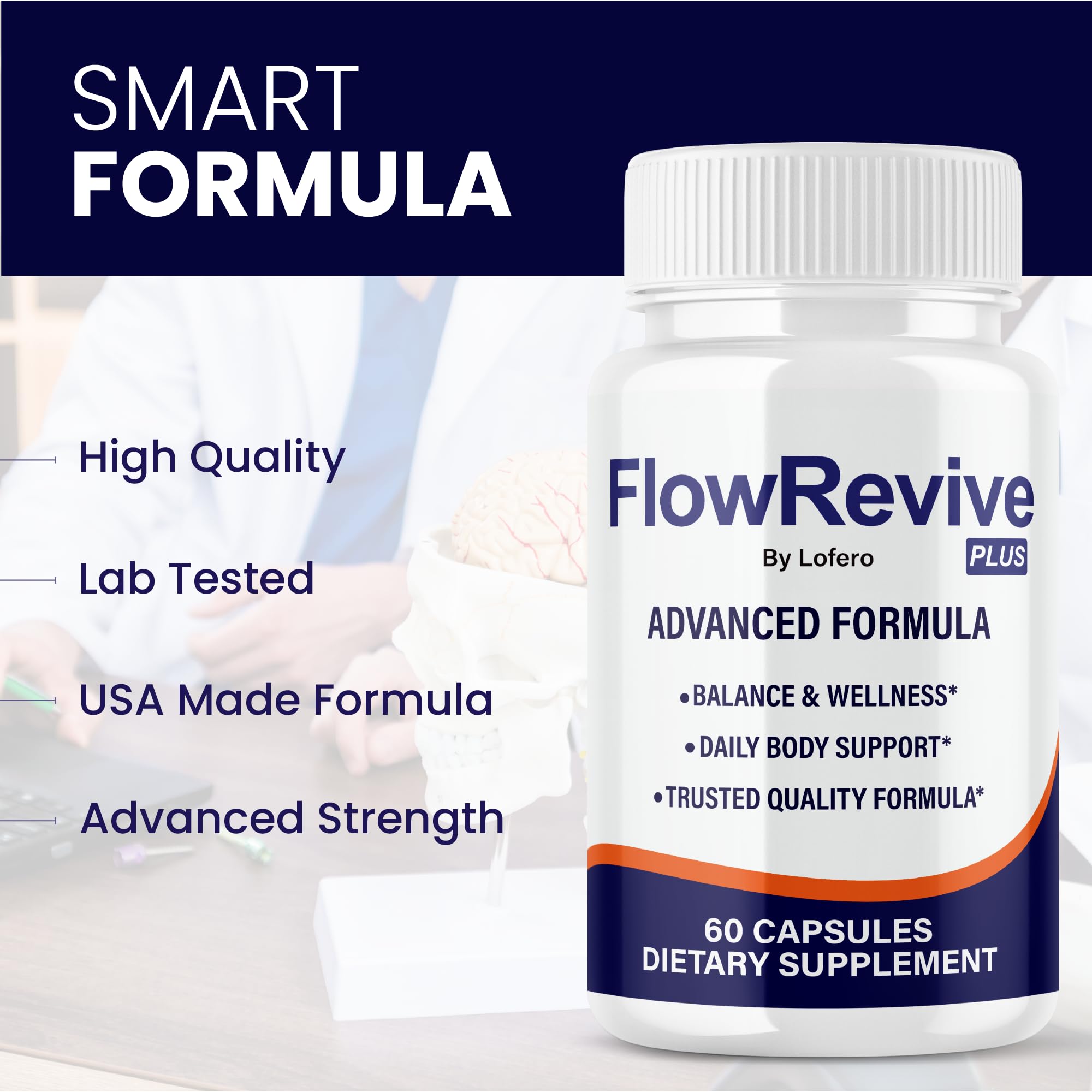 Lofero Flow Revive Capsules with dosage information