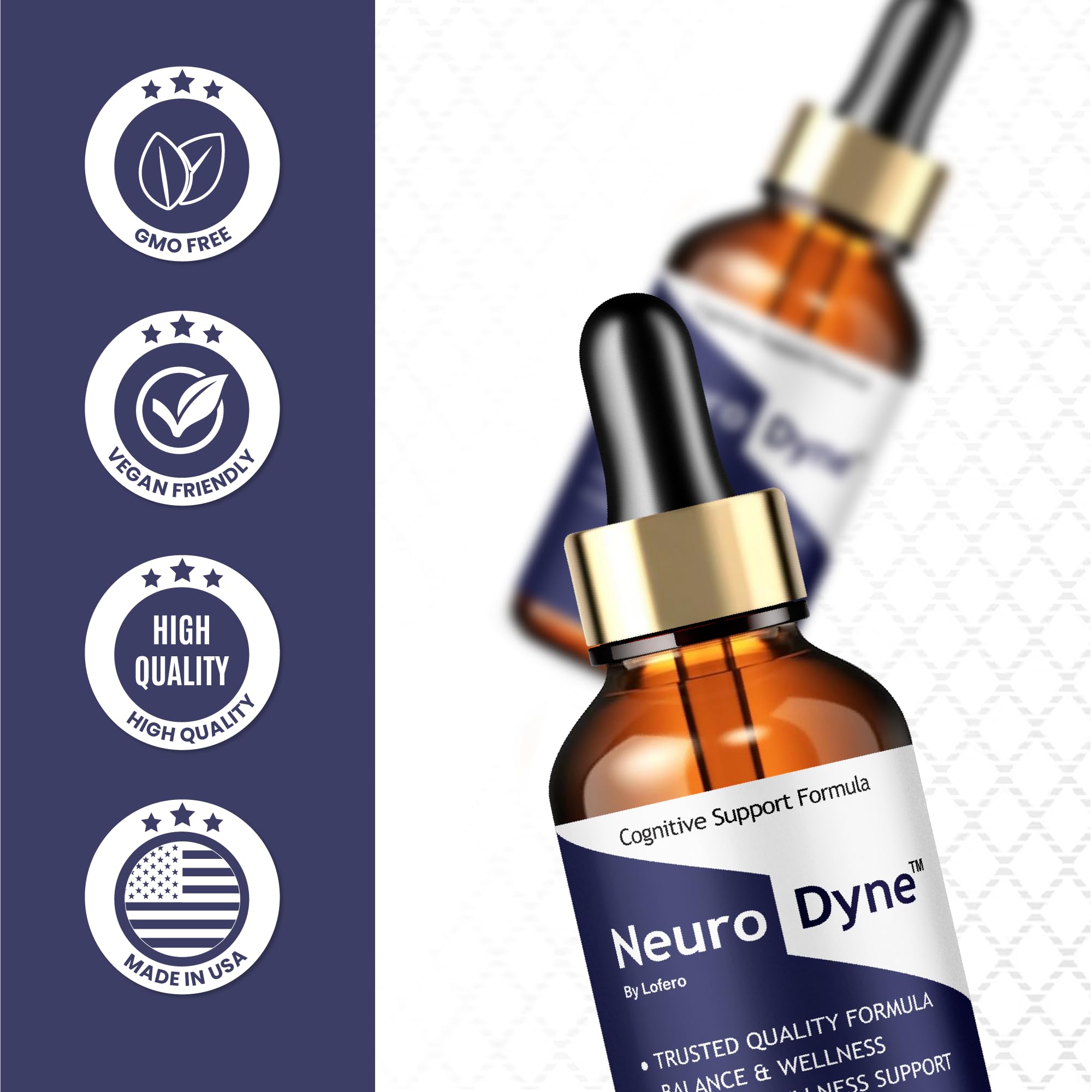 Lofero NeuroDyne Drops lifestyle scene on kitchen counter