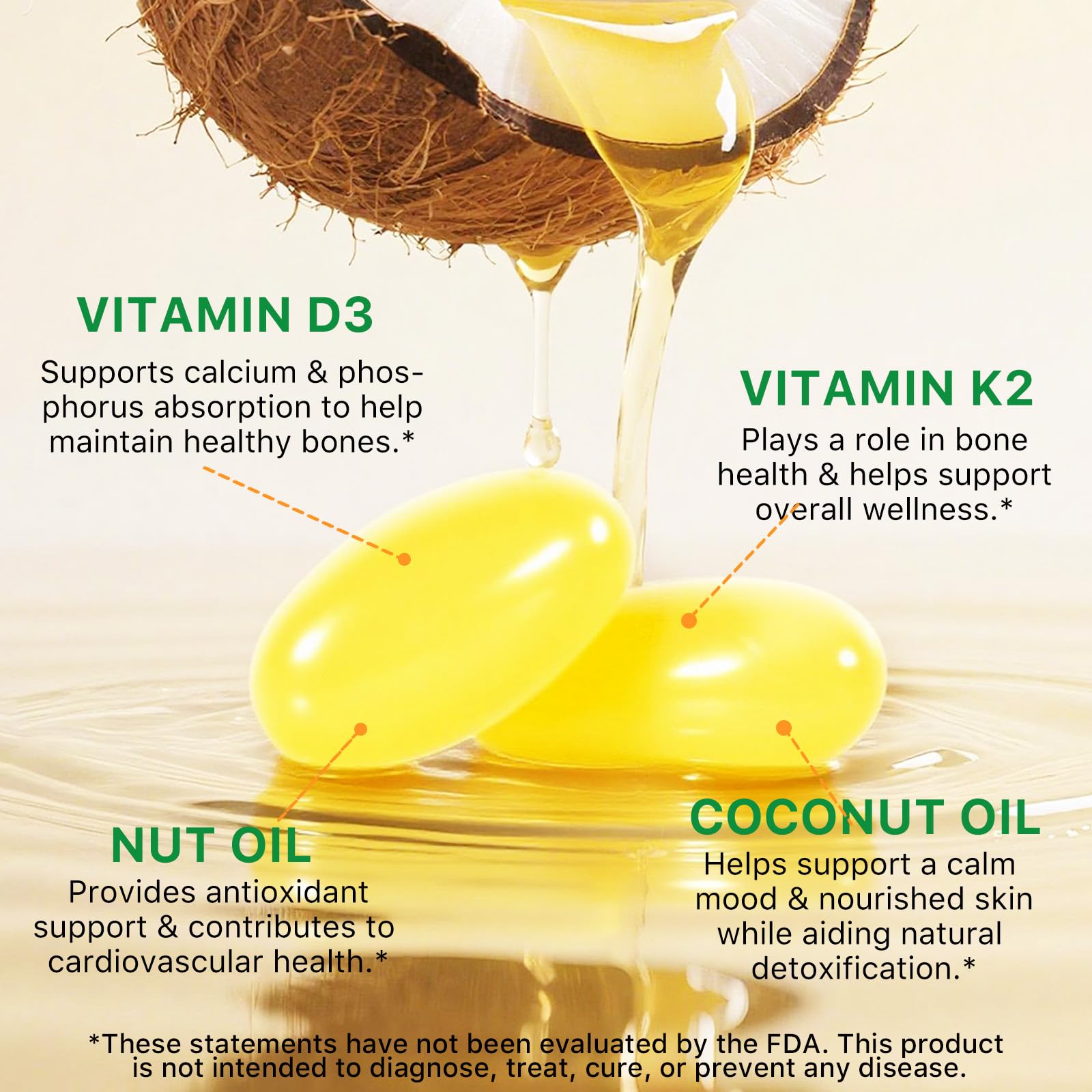 lofuanna Vitamin D3 K2 softgels bottle side view