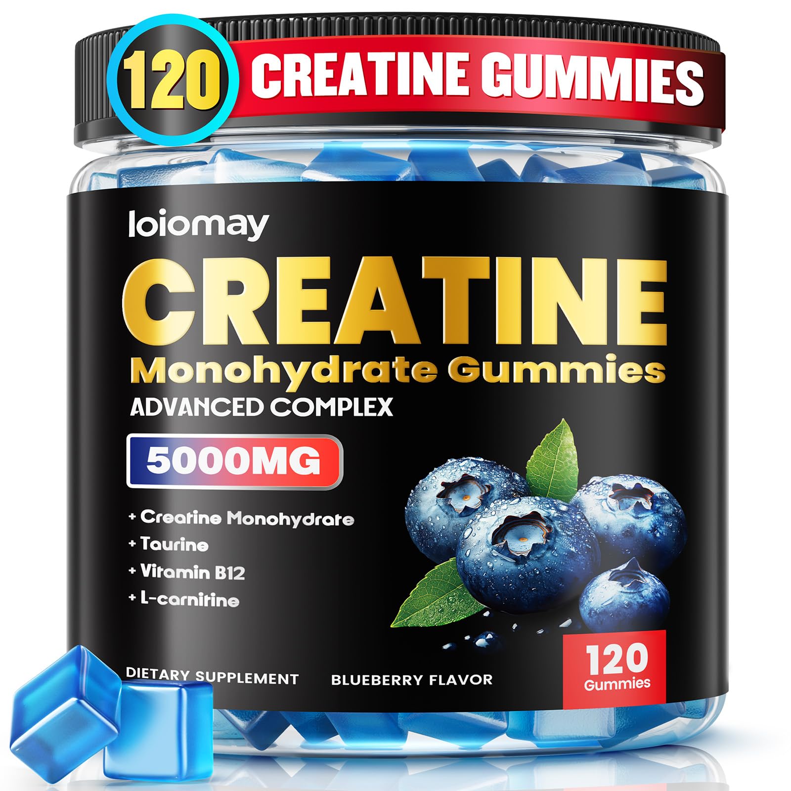 loiomay Creatine Monohydrate Gummies front view packaging