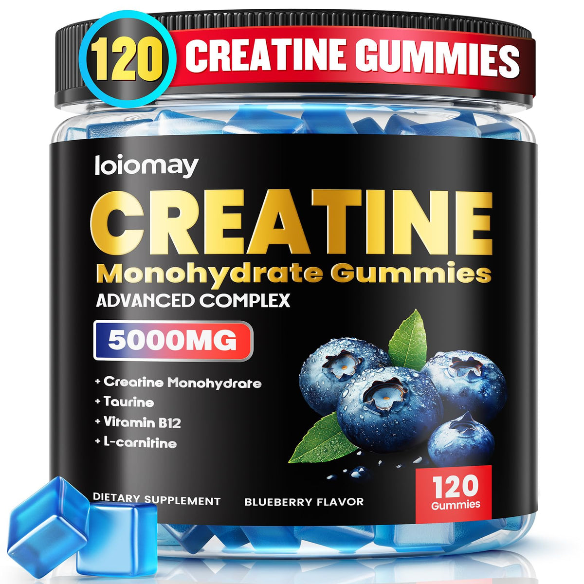 loiomay Creatine Monohydrate Gummies front view packaging