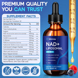 loiomay NAD+ Resveratrol Liquid Supplement 500mg 60ml bottle side view