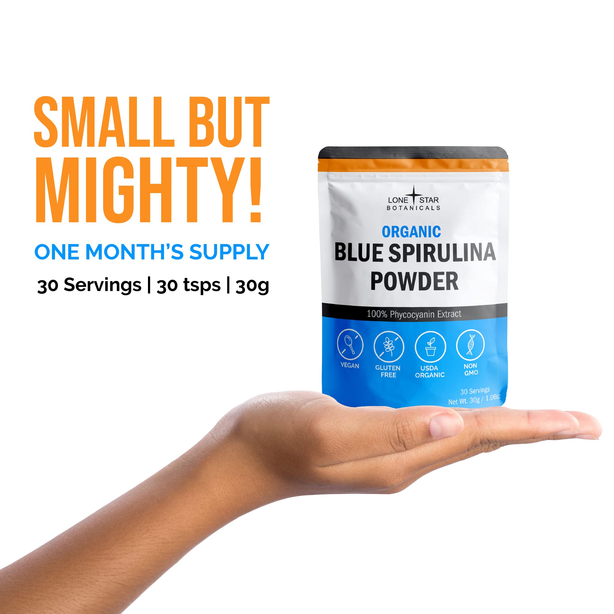 Lone Star Botanicals Organic Blue Spirulina Powder packaging