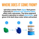 Lone Star Botanicals Organic Blue Spirulina Powder with measuring spoon