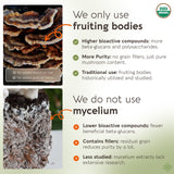 Longevity Botanicals Super Six Mushroom Blend in a glass of water