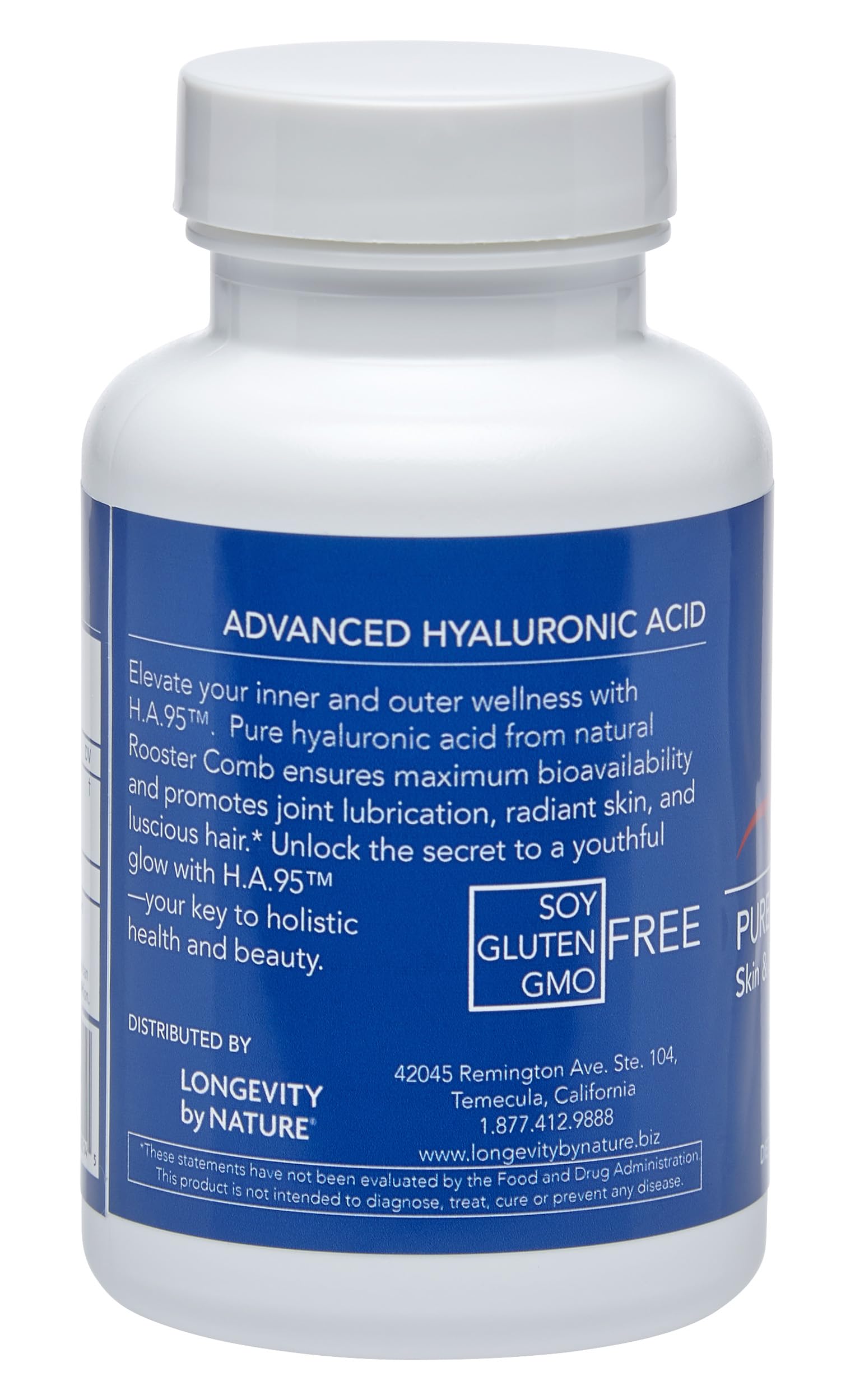 Longevity by Nature Hyaluronic Acid Supplement ingredients list