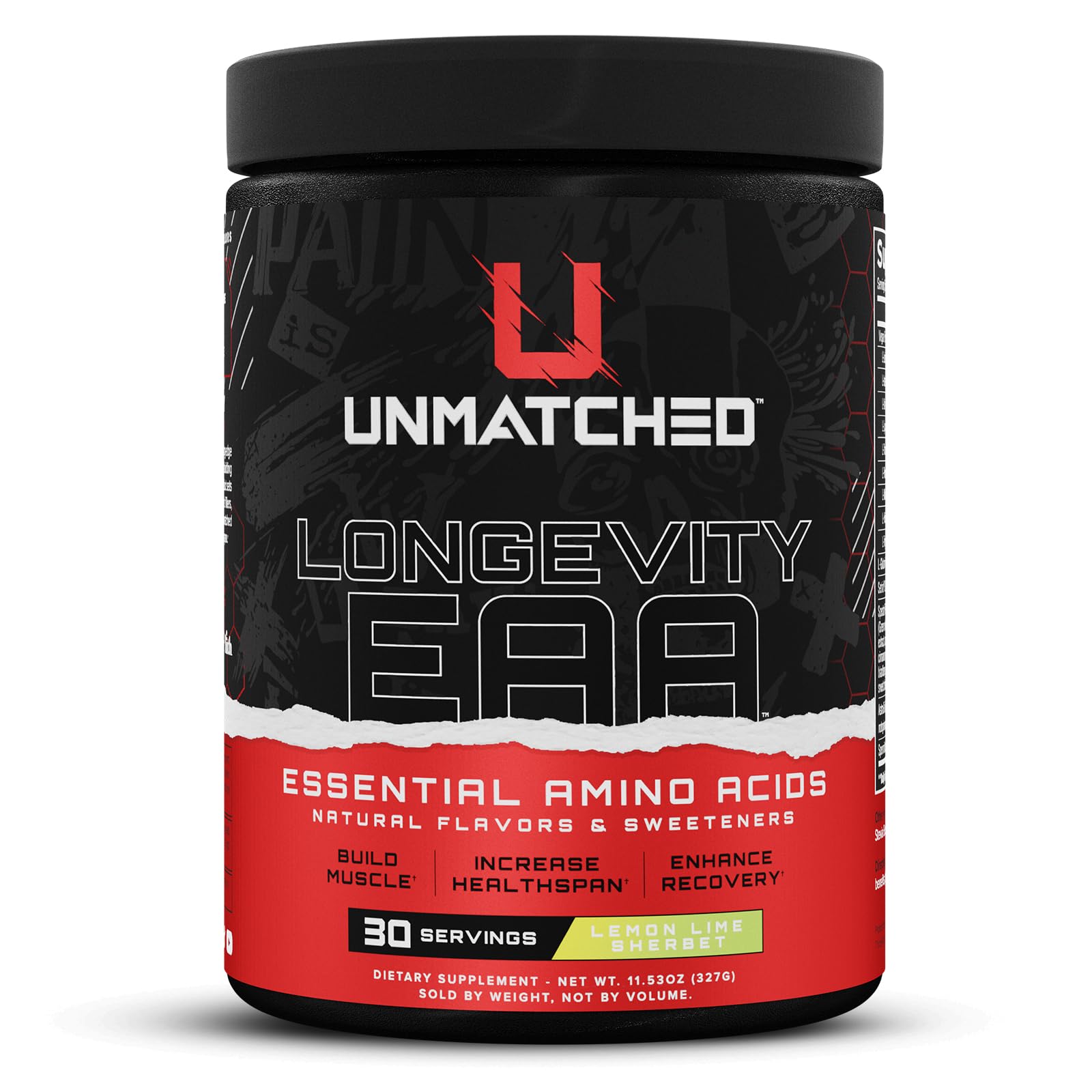 Longevity EAA 399g front view with packaging