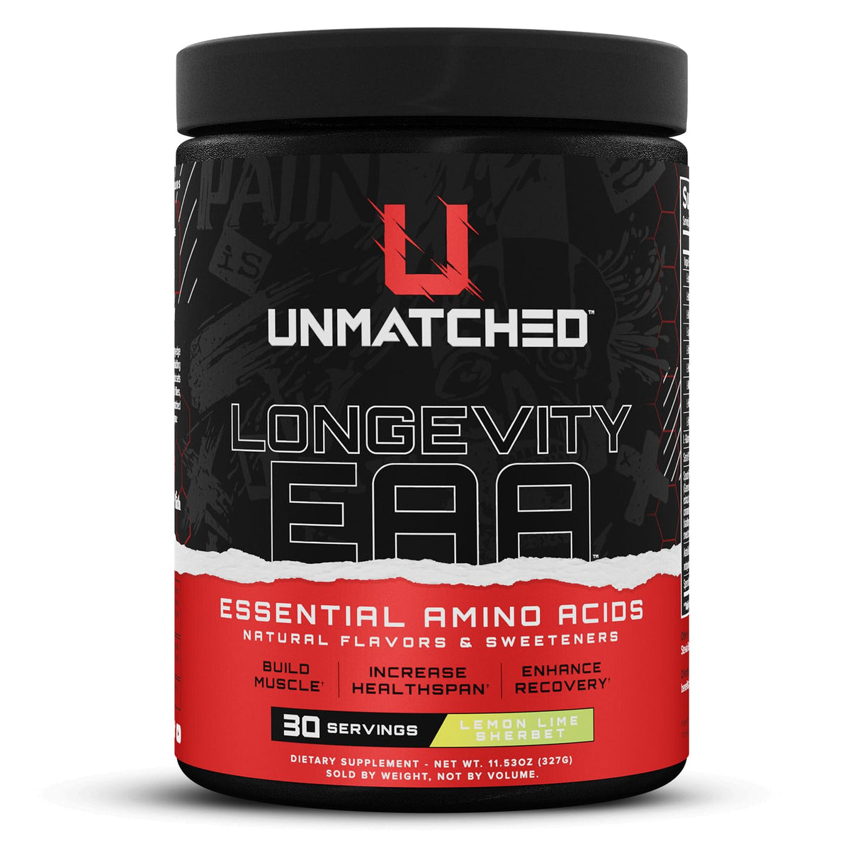 Longevity EAA 399g front view with packaging