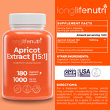 LongLifeNutri Apricot Extract 1000mg capsule close-up