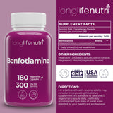 LongLifeNutri Benfotiamine bottle side view