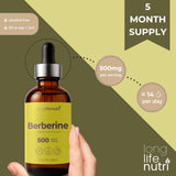 LongLifeNutri Berberine Liquid with measuring spoon