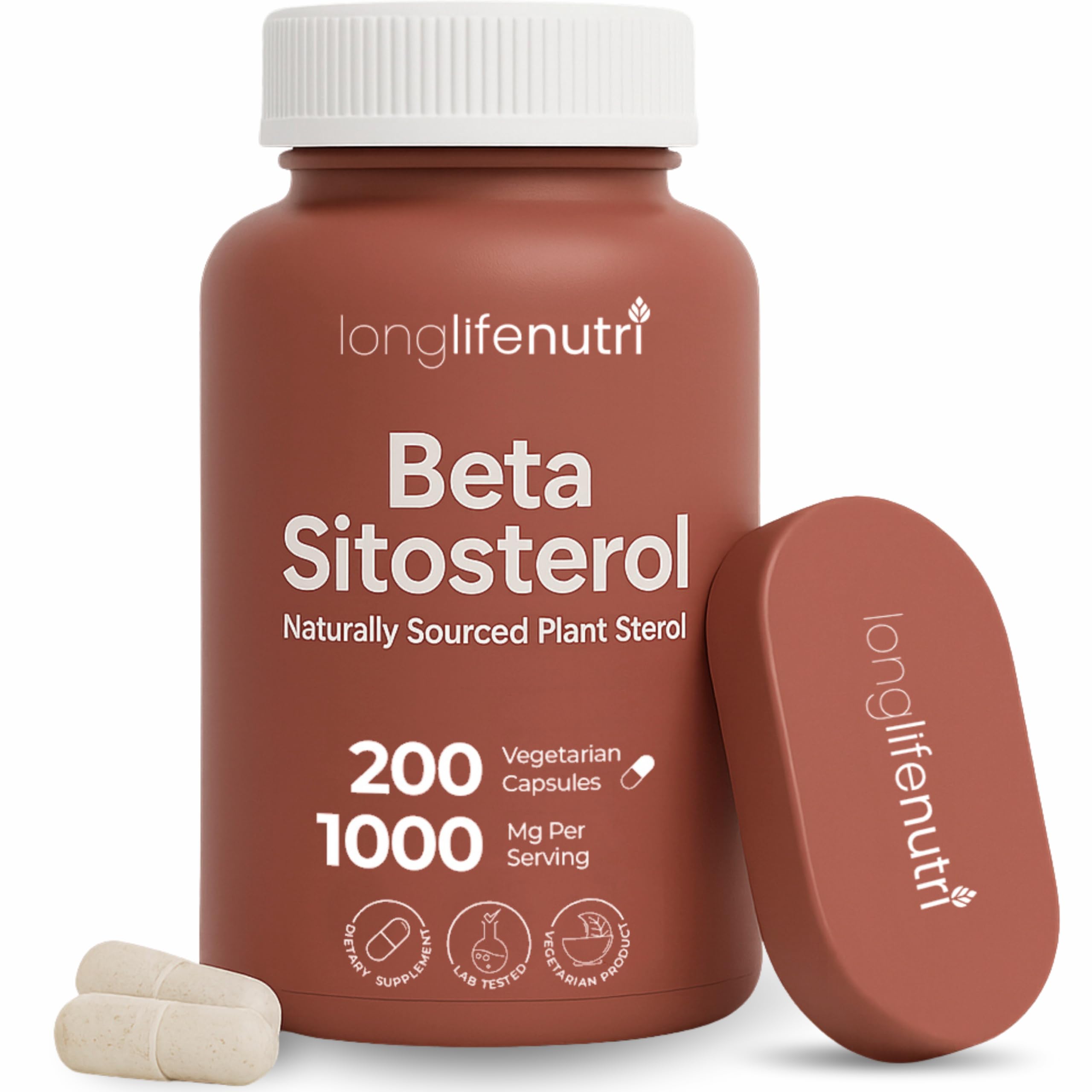LongLifeNutri Beta Sitosterol 1000mg bottle front view