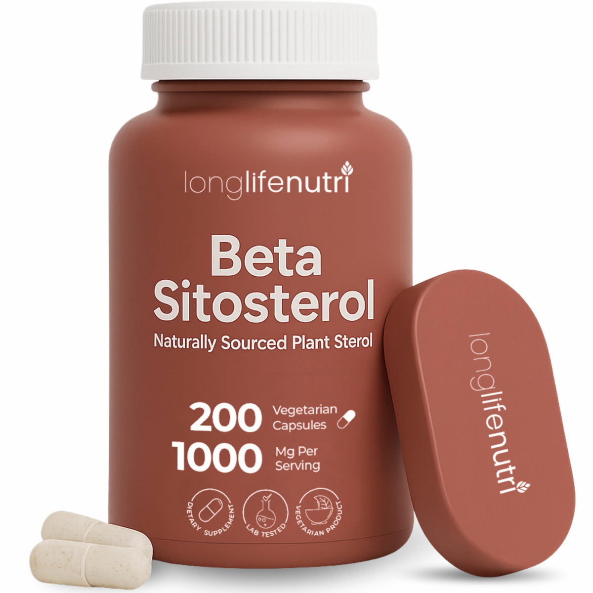 LongLifeNutri Beta Sitosterol 1000mg bottle front view