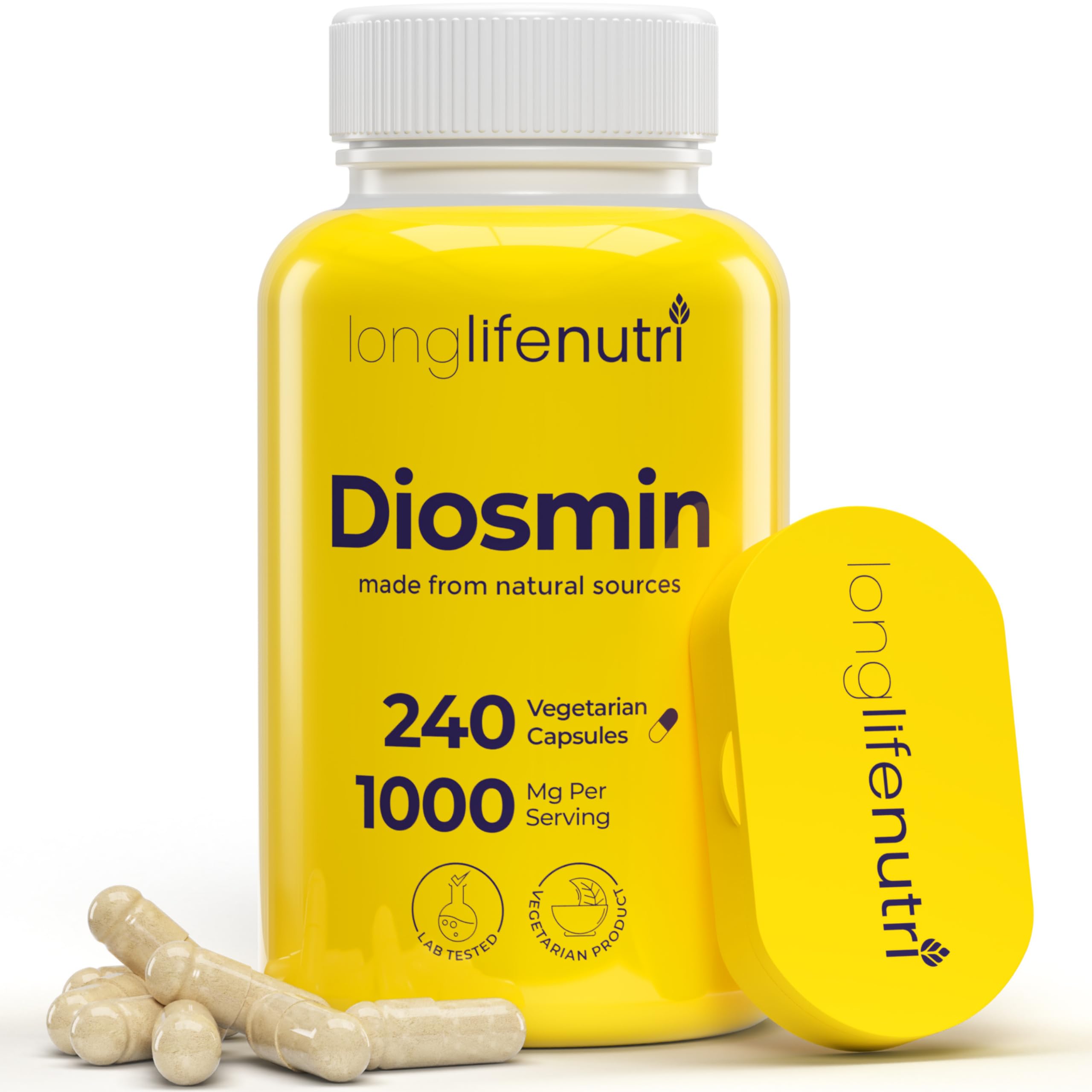 LongLifeNutri Diosmin Supplement 1000mg front view