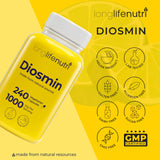 LongLifeNutri Diosmin Supplement bottle with capsules