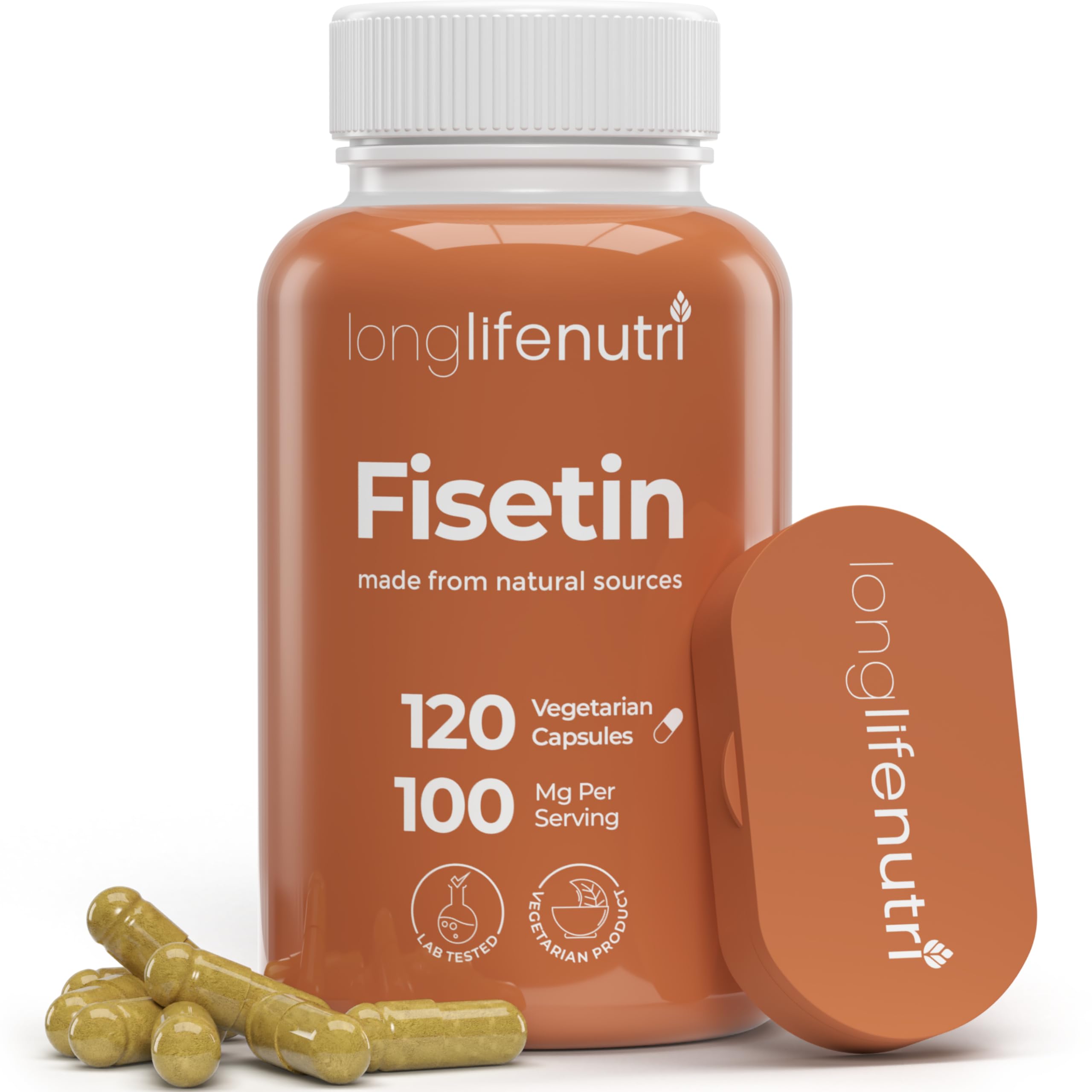 LongLifeNutri Fisetin Capsules 120 count front view