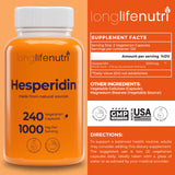 LongLifeNutri Hesperidin Supplement 1000mg capsule close-up