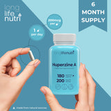 LongLifeNutri Huperzine A Nootropic Supplement back label
