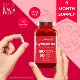 LongLifeNutri Lycopene 50mg Capsules ingredients close-up
