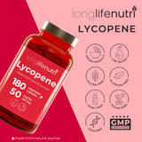 LongLifeNutri Lycopene 50mg Capsules with measuring spoon