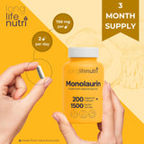 LongLifeNutri Monolaurin Capsules close-up of capsules
