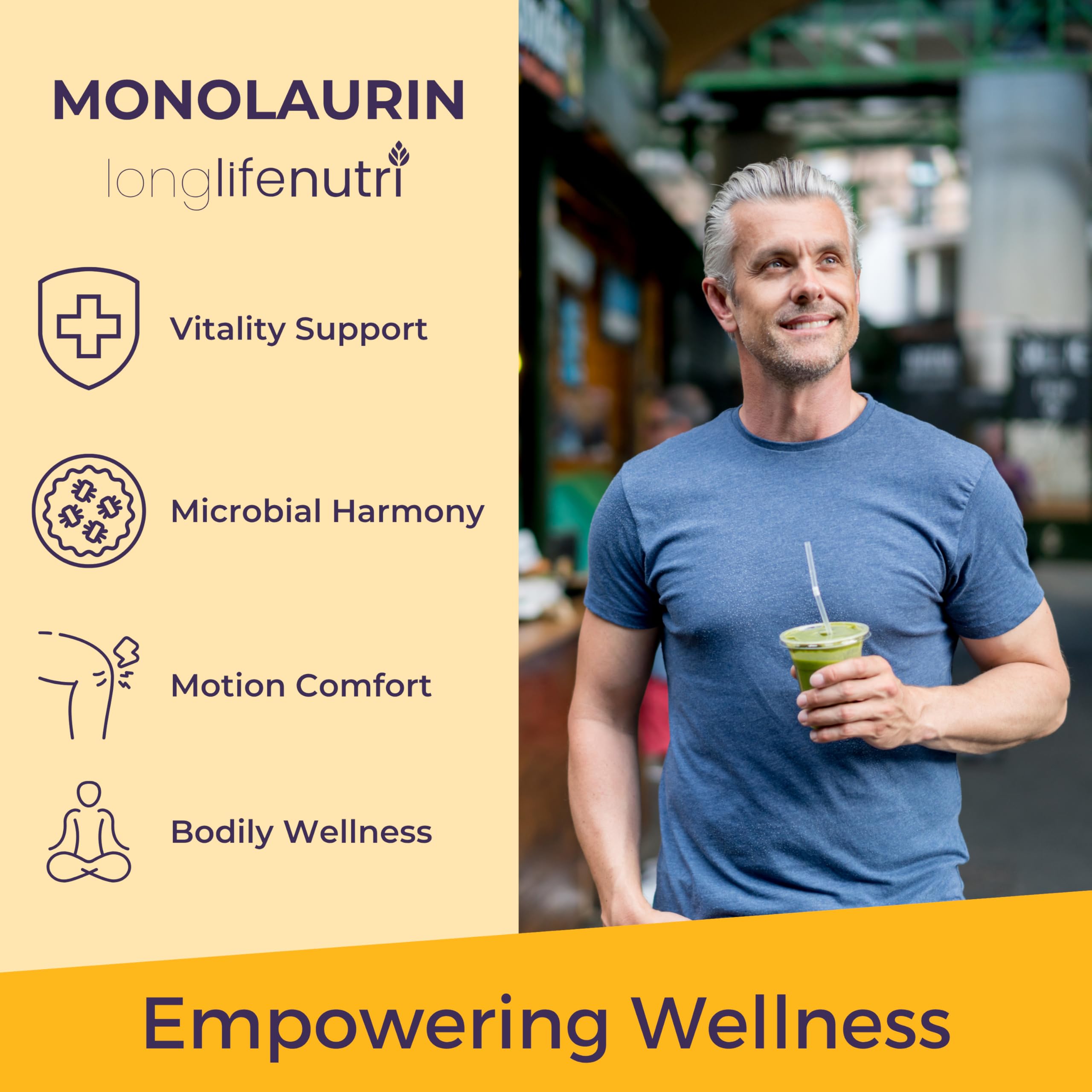 LongLifeNutri Monolaurin Capsules with complimentary pill organizer