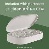 LongLifeNutri Palmitoylethanolamide capsules on wooden surface