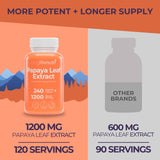 LongLifeNutri Papaya Leaf Extract 240 capsules side view
