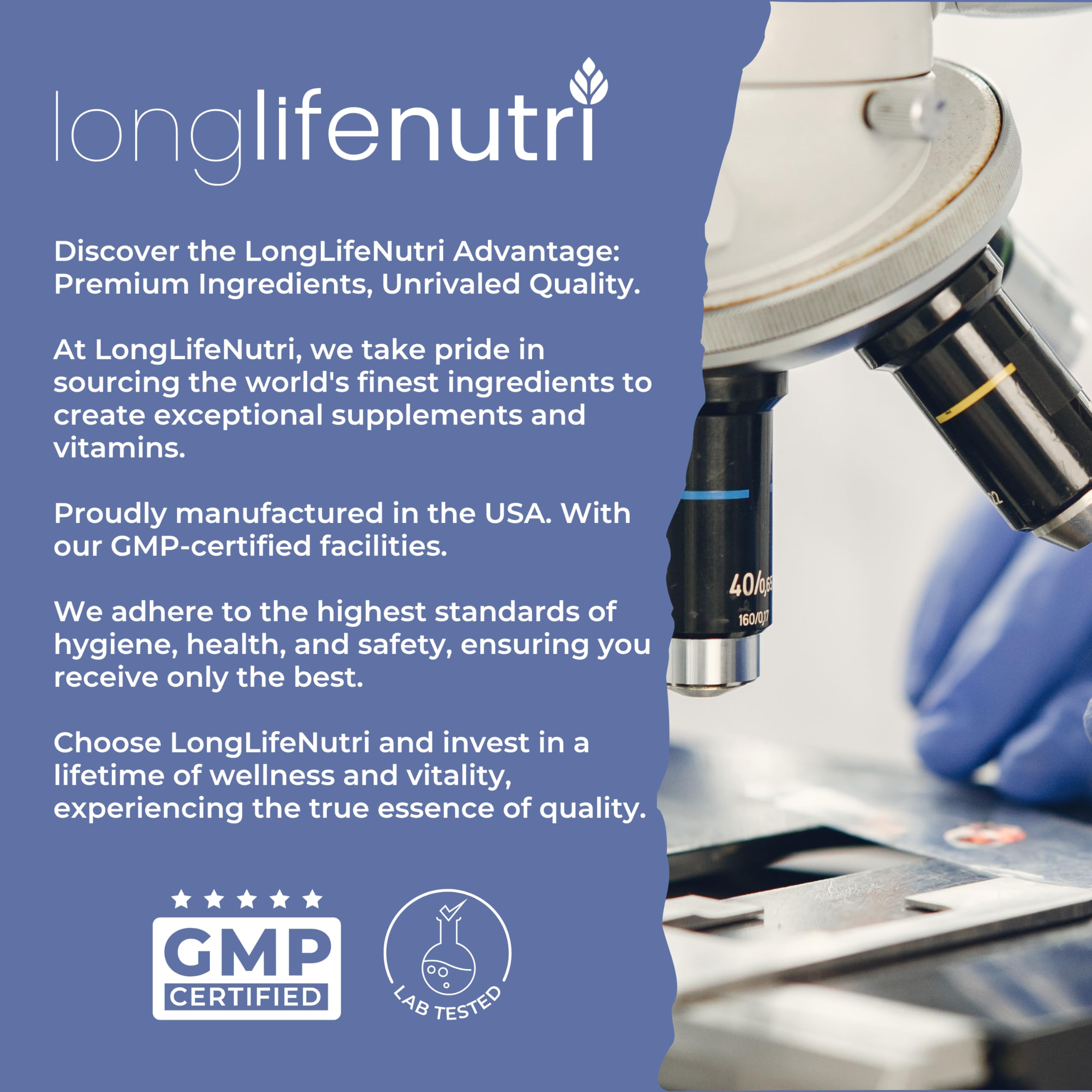 LongLifeNutri Phosphatidylserine Pure 500mg alongside other health supplements