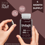 LongLifeNutri Shilajit Capsules 500mg close-up of capsules