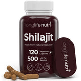 LongLifeNutri Shilajit Capsules 500mg front view