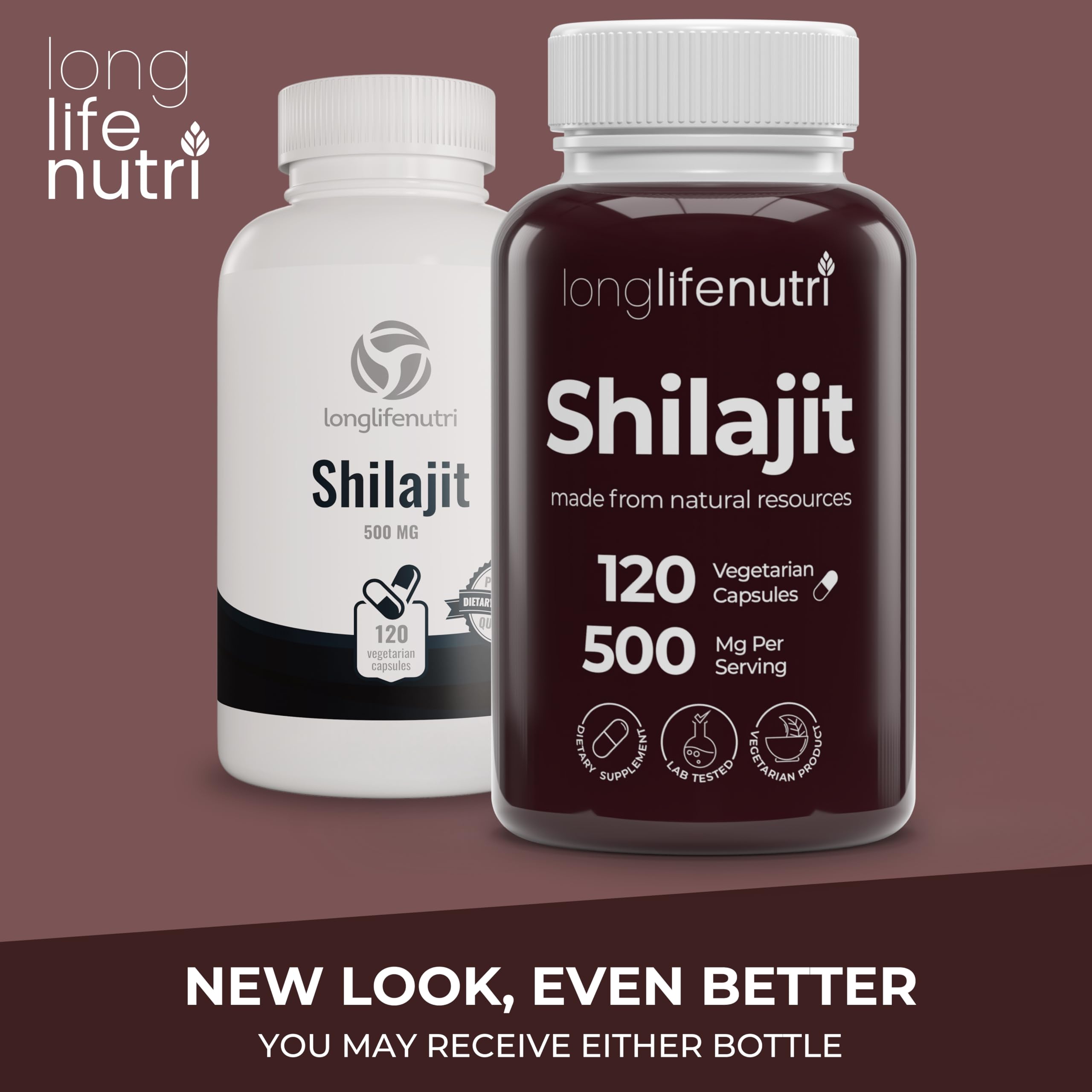 LongLifeNutri Shilajit Capsules 500mg with free pill case