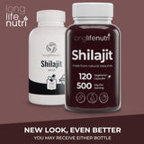 LongLifeNutri Shilajit Capsules 500mg with free pill case