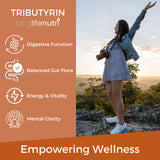 LongLifeNutri Tributyrin Capsules 500mg label close-up