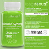 LongLifeNutri Vascular Synergy Complex bottle side view